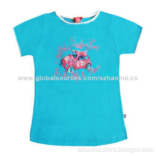 Ladies' Latest Fashionable T-shirt with Printing, Sizes X-3XL, Customized Colors Welcomed